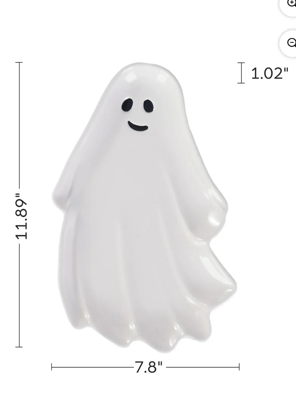 Way to celebrate Halloween ghost ceramic figural treat tray NWT
